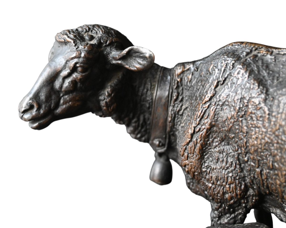 Pierre-Jules Mêne (1810–1879 )Bronze,  La Brebis et son Agneau, avec provenance important-photo-2