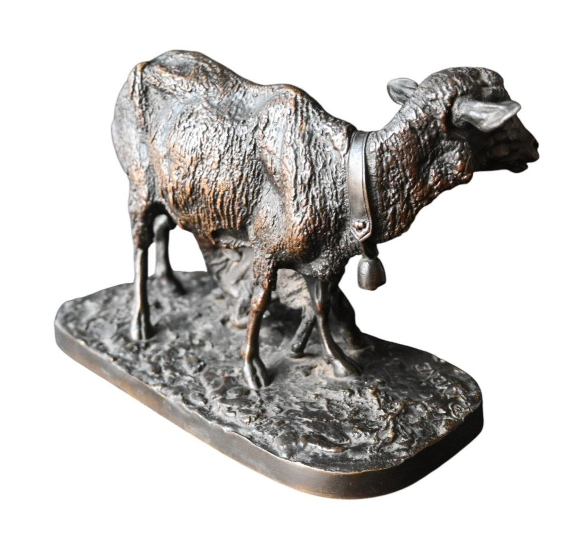 Pierre-Jules Mêne (1810–1879 )Bronze,  La Brebis et son Agneau, avec provenance important-photo-4
