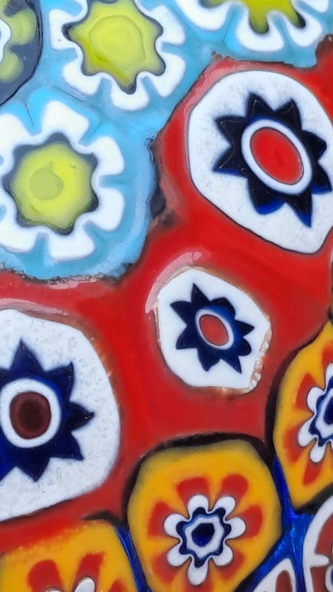 Presse-papier en verre millefiori – Murano, attribué à Fratelli Toso – vers 1950–1970-photo-2