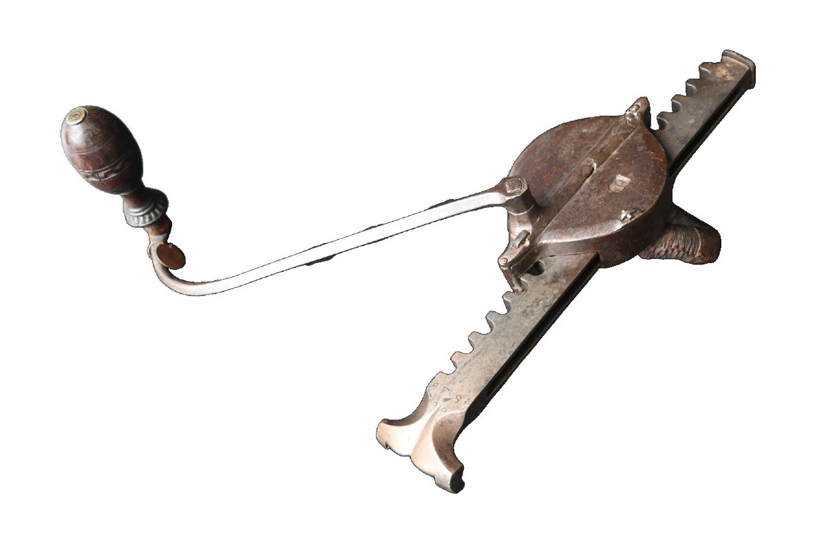 Crémaillère de chasse Renaissance, datée 1589 — Avec poinçon d’atelier dans un écu-photo-6