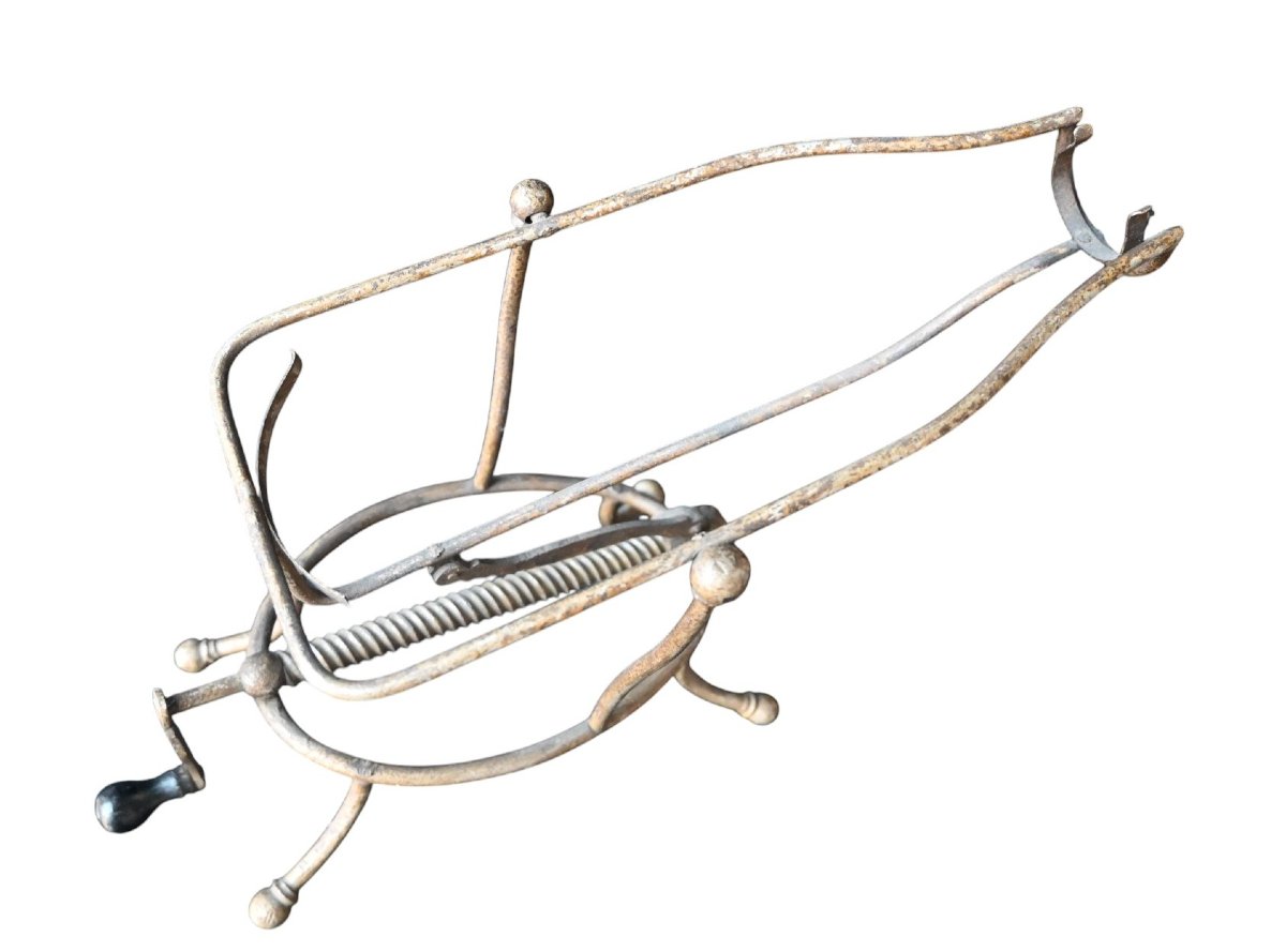 Ancien Porte-Bouteille Verseur, Décanteur  en Fer, XIXe siècle-photo-1