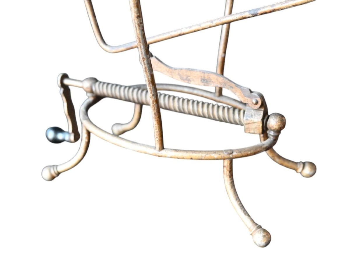 Ancien Porte-Bouteille Verseur, Décanteur  en Fer, XIXe siècle-photo-2