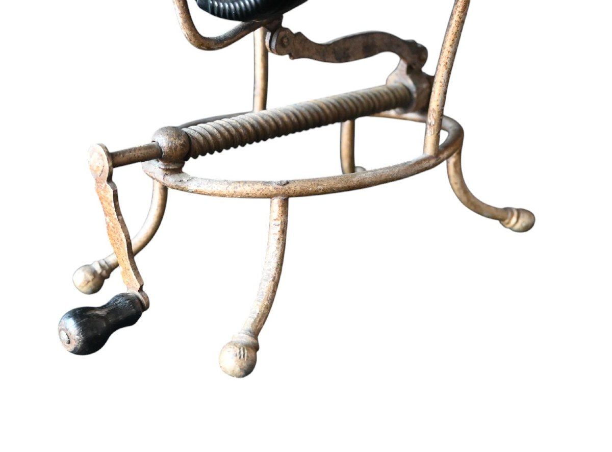 Ancien Porte-Bouteille Verseur, Décanteur  en Fer, XIXe siècle-photo-3