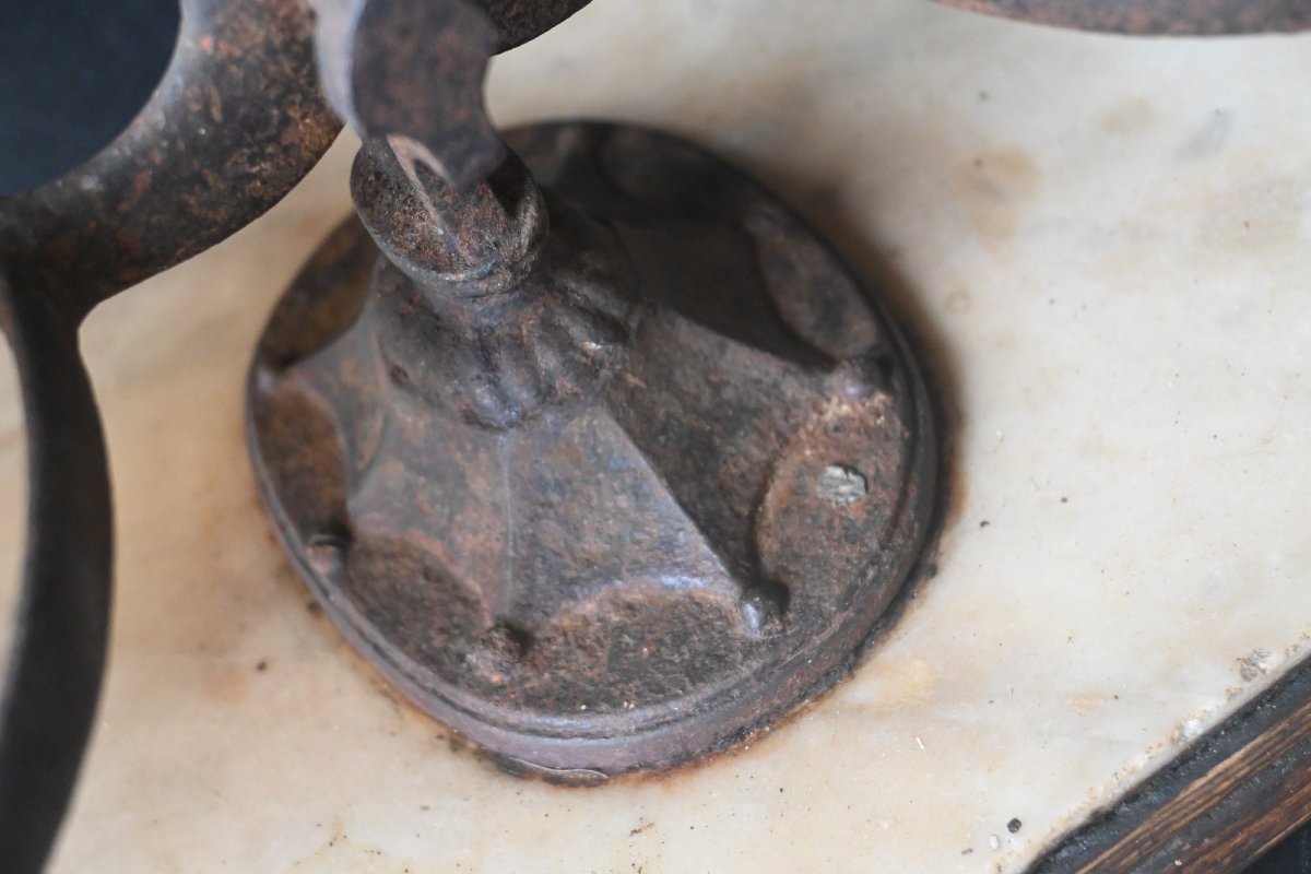 Antique Tobacco Scale With Horn Trays – 19th Century, Napoleon III Period-photo-3