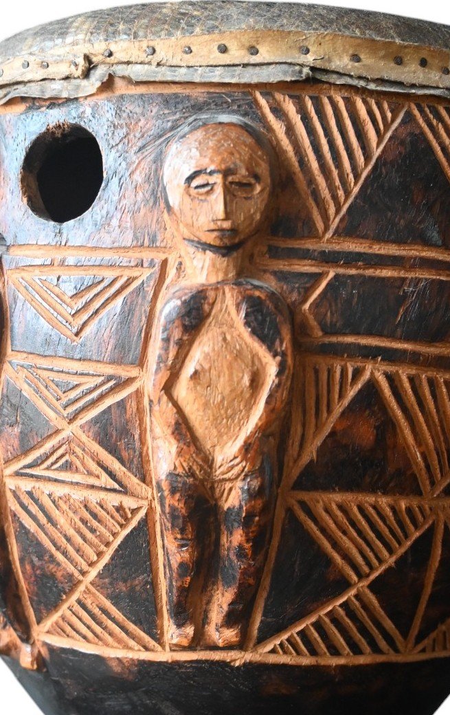 Carved Drum (ngoma) – Luba-maniema / Zela, Democratic Republic Of Congo-photo-3