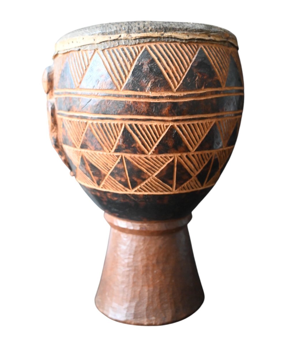 Carved Drum (ngoma) – Luba-maniema / Zela, Democratic Republic Of Congo-photo-4