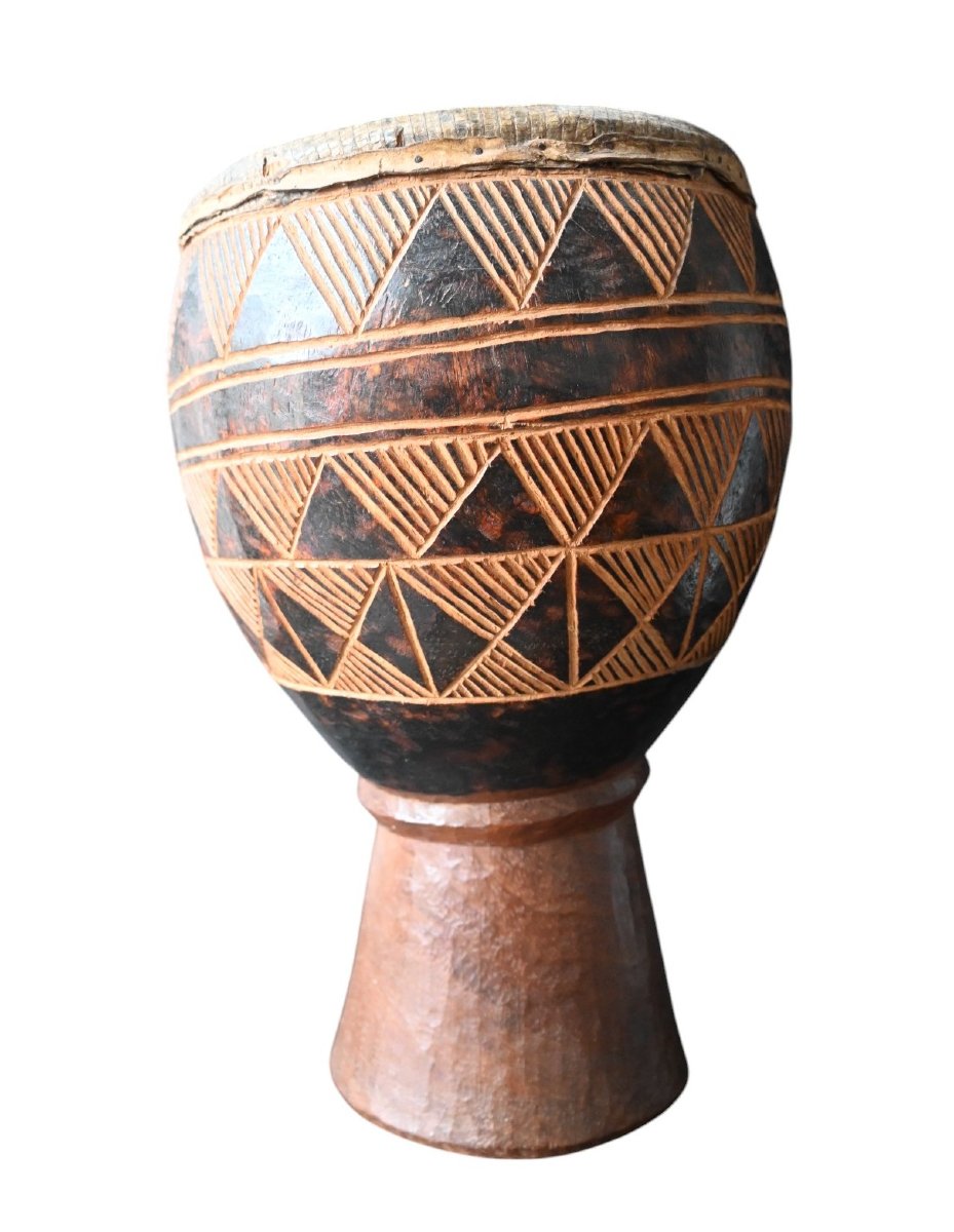Carved Drum (ngoma) – Luba-maniema / Zela, Democratic Republic Of Congo-photo-1