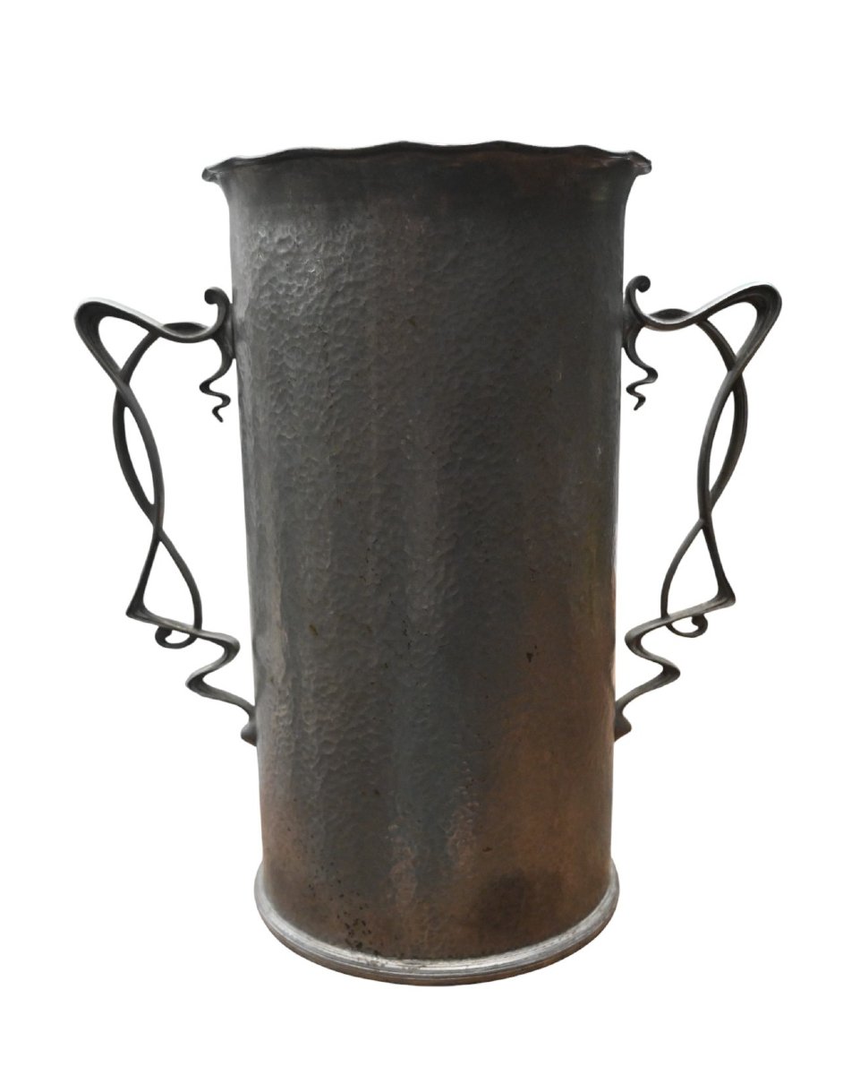 Seau à vin Art Nouveau – Laiton étamé, vers 1900–1915-photo-1