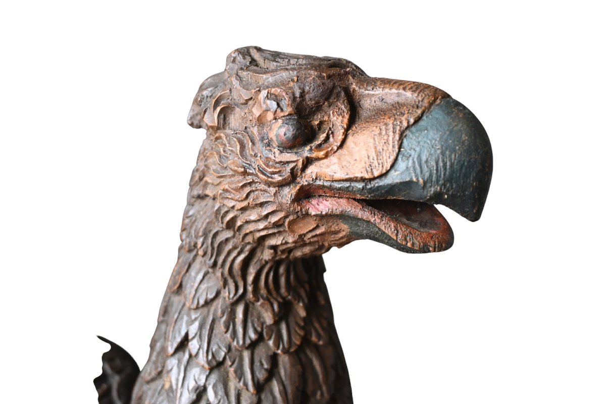 Carved Wooden Eagle With Iron Talons – 19th Century-photo-2