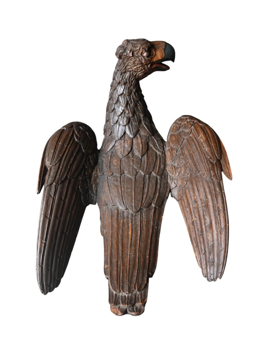 Carved Wooden Eagle With Iron Talons – 19th Century-photo-3