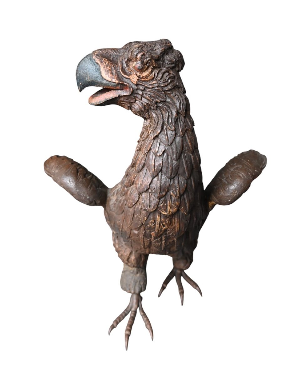 Carved Wooden Eagle With Iron Talons – 19th Century-photo-4