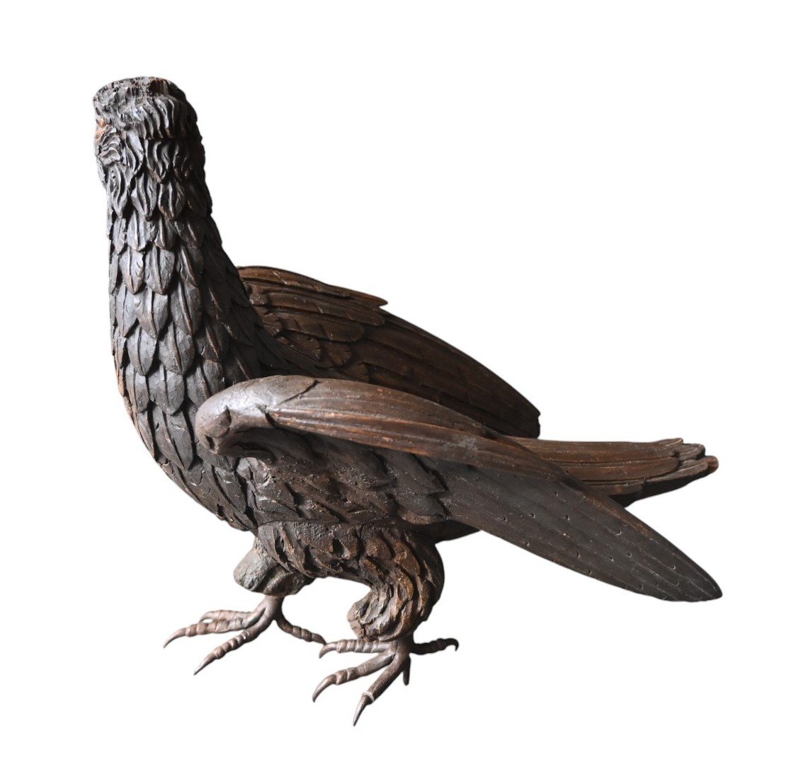 Carved Wooden Eagle With Iron Talons – 19th Century-photo-1