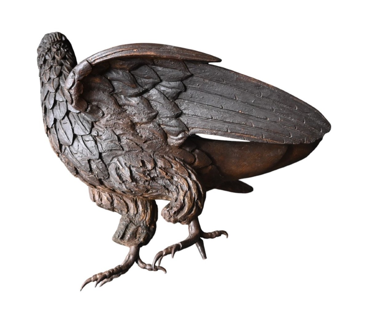 Carved Wooden Eagle With Iron Talons – 19th Century-photo-4