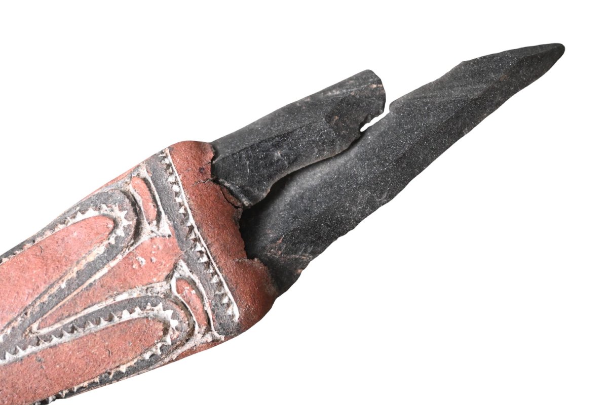 Couteau cérémoniel en obsidienne – Îles de l’Amirauté, Papouasie-Nouvelle-Guinée, début du XXᵉ -photo-3
