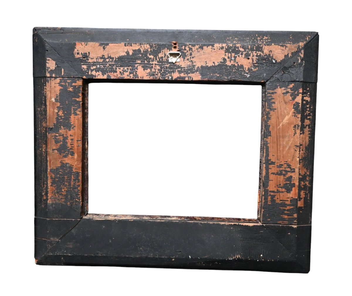 Antique Wooden Frame, 19th Century – 18×24 Cm – Brown Patina, Fluted Molding-photo-2