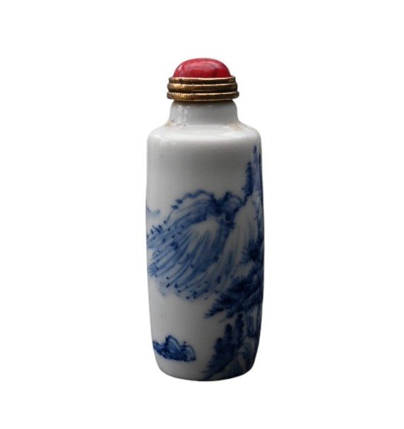 Blue And White Porcelain Snuff Bottle – Early 20th Century-photo-2