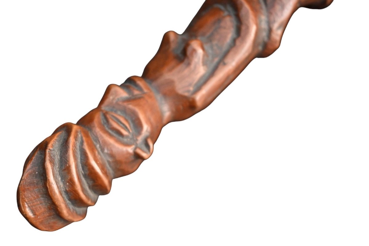 Yaka Fly Whisk With Female Figure – Early 20th Century, Drc (33 Cm)-photo-7