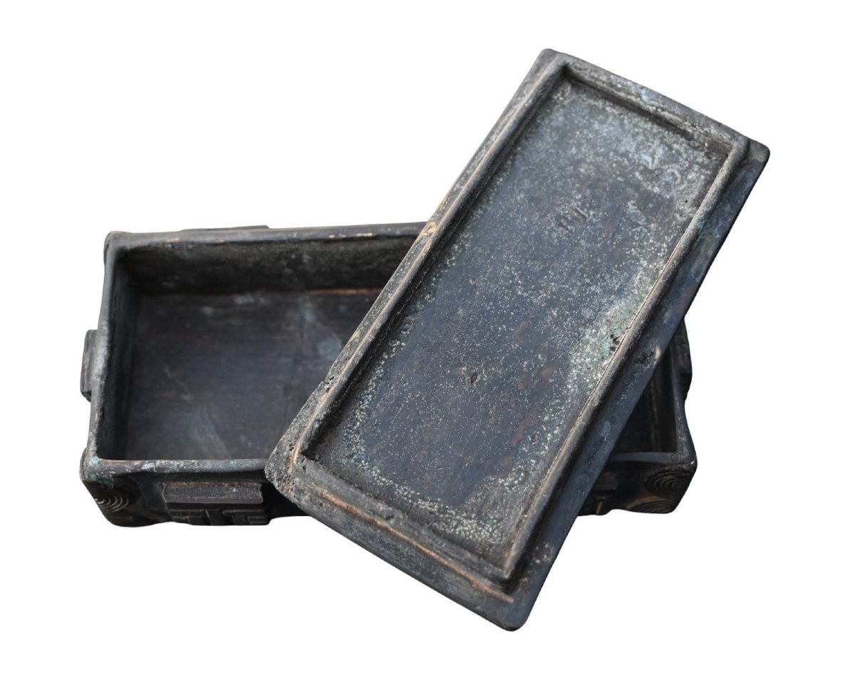 Ashanti Bronze Gold Powder Box, Decorated With Two Crocodiles – Ghana, Late 19th Century -photo-4