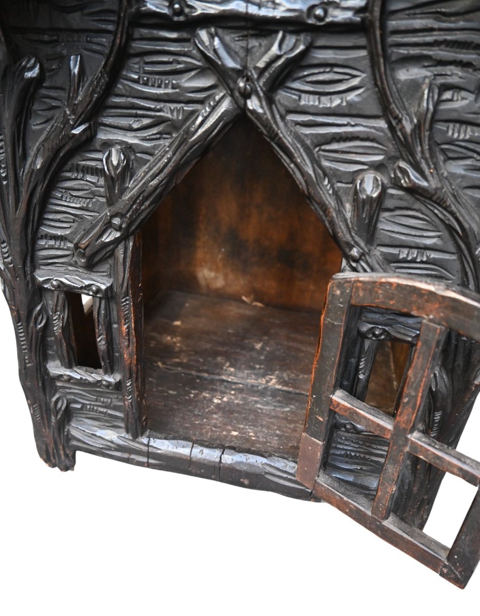 Niche intérieure ancienne en bois sculpté, travail de la Forêt-Noire, vers 1880–1910-photo-4