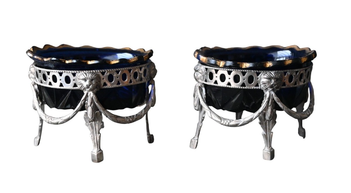 Paire de salières en argent – Liège XVIIIᵉ siècle – Mathieu Gérard – style Louis XVI 