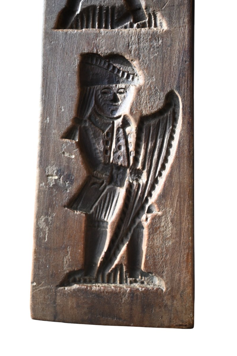 Antique Double-sided Speculoos Mold – Sculpted Musicians – 19th Century-photo-3