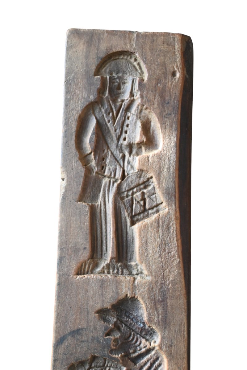 Antique Double-sided Speculoos Mold – Sculpted Musicians – 19th Century-photo-5