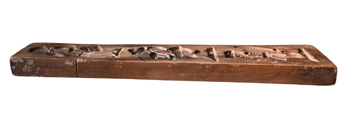 Antique Double-sided Speculoos Mold – Sculpted Musicians – 19th Century-photo-6