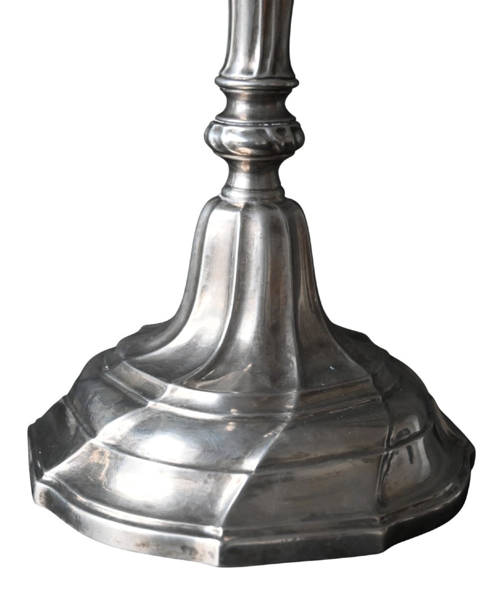 Pair Of Louis XV Solid Silver Candlesticks, Mons (bergen), Circa 1760–1780-photo-3