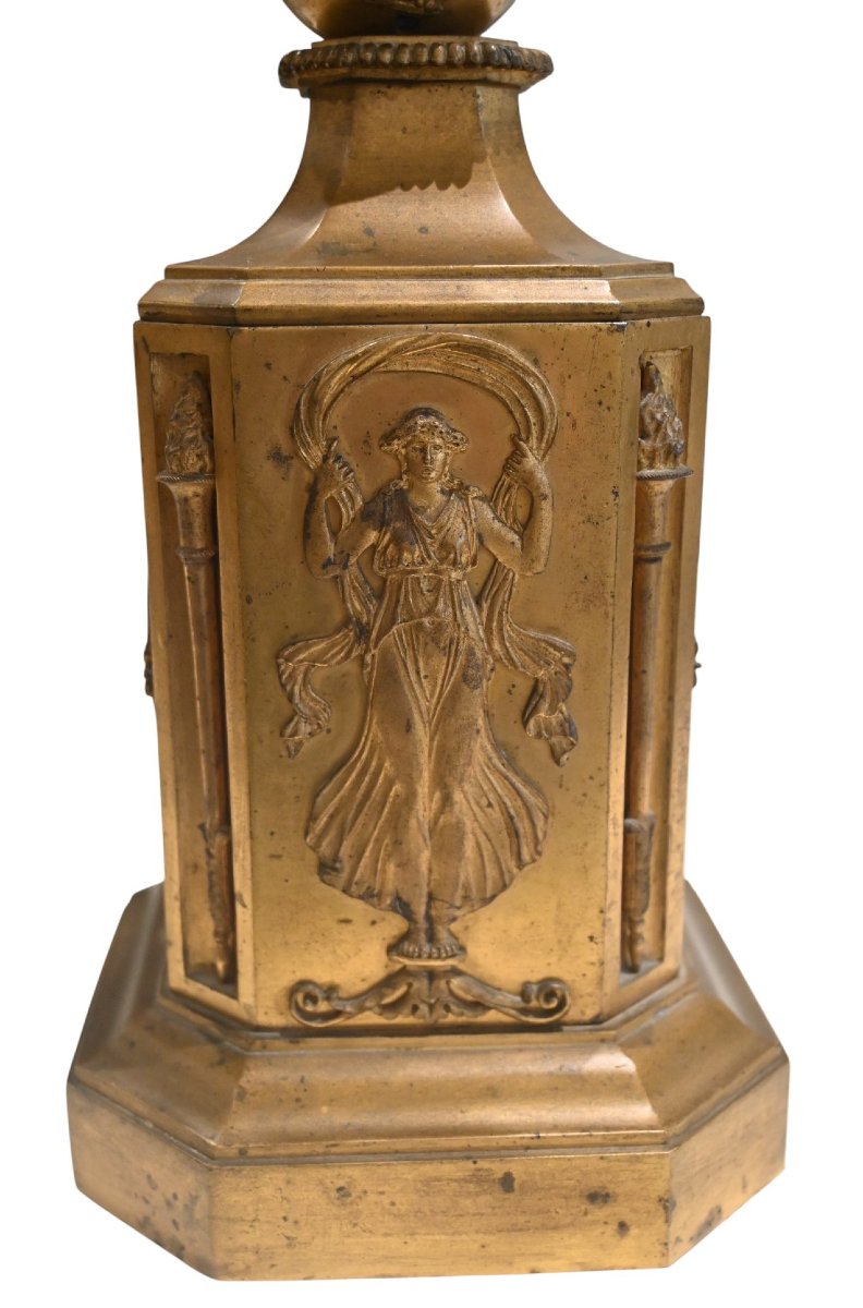 Paire de candélabres Empire en bronze doré et patiné, Pierre-Philippe Thomire, Paris, 1805-1815-photo-2