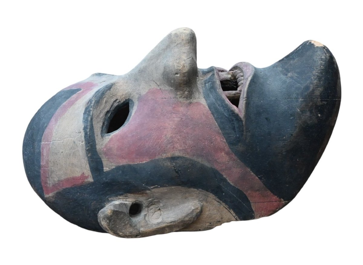 Masque rituel amazonien ancien, fin XIXe – début XXe siècle, Brésil-photo-2