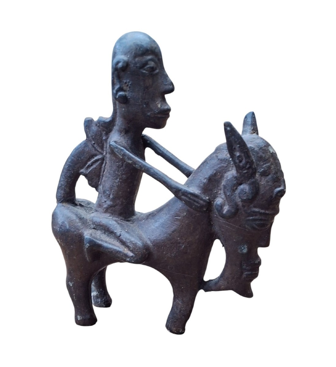 Rare Batak Equestrian Bronze Statuette – Sumatra, 19th Century