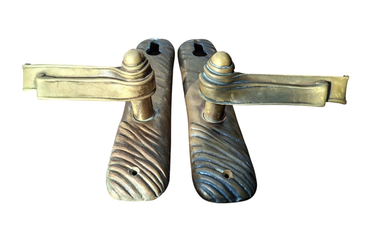 Pair Of Sculptural Bronze Door Handles, Europe, Circa 1960–1970-photo-4