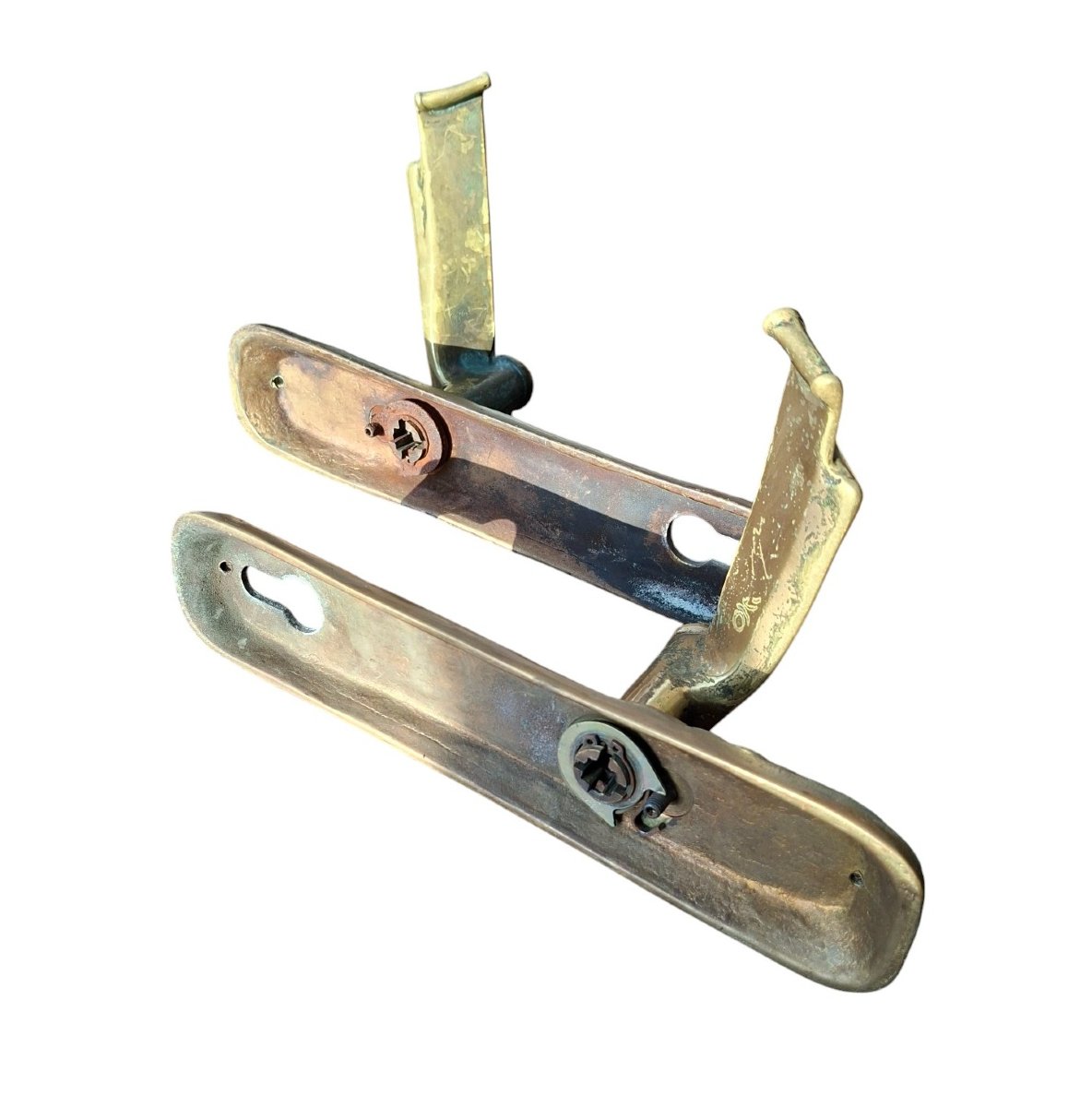 Pair Of Sculptural Bronze Door Handles, Europe, Circa 1960–1970-photo-3