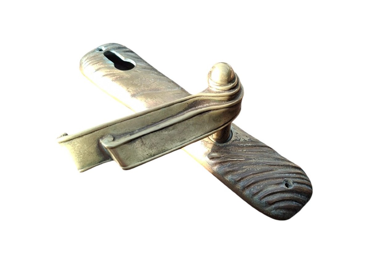 Pair Of Sculptural Bronze Door Handles, Europe, Circa 1960–1970-photo-6