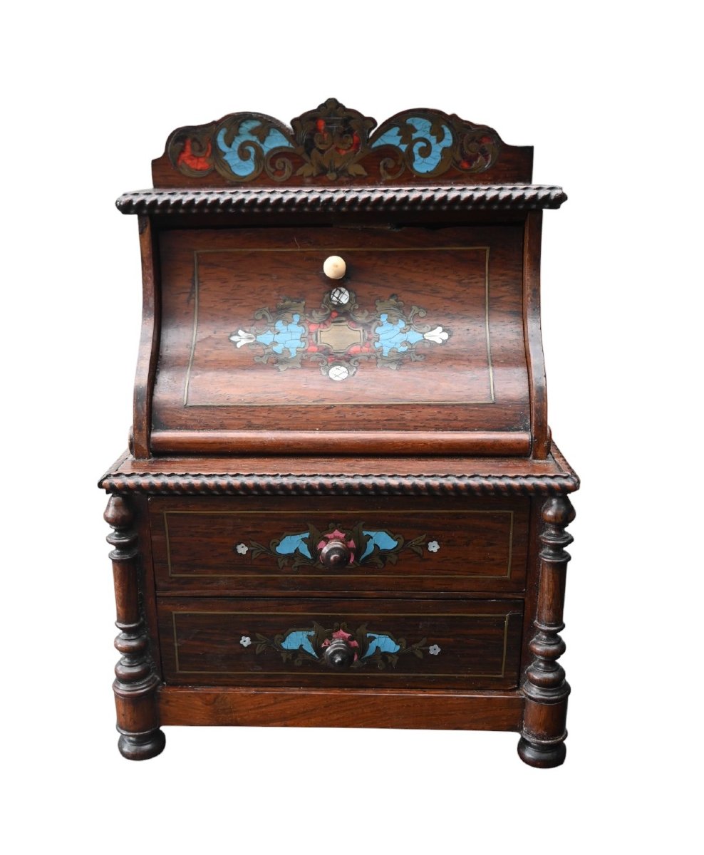 Charmant meuble miniature de type secrétaire / maîtresse, fin XIXe siècle (vers 1870–1900).-photo-2