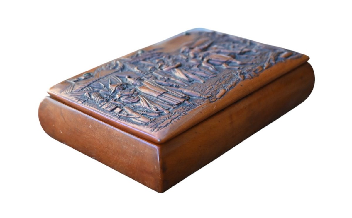 Napoleonic Box In Carved Wood – France, Early 19th Century-photo-3