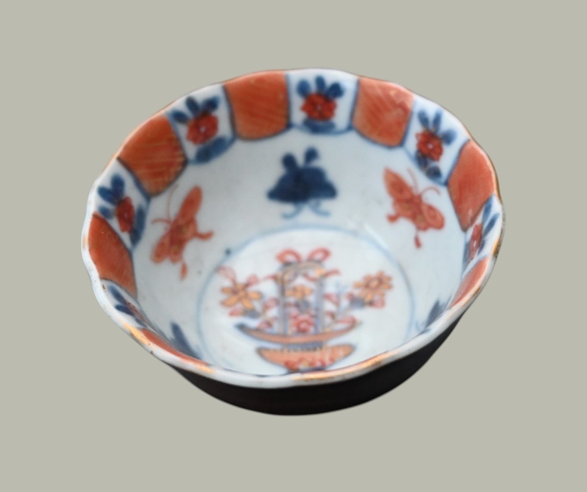 Paire de tasses et soucoupes « café-au-lait » en porcelaine chinoise Imari – Époque Qianlong -photo-4