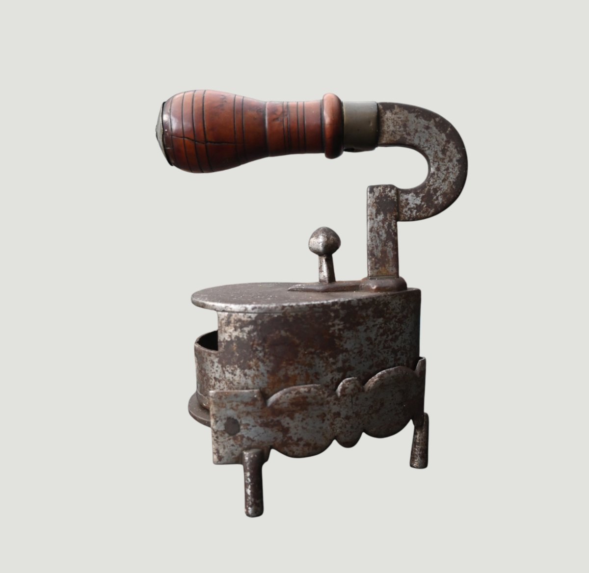 Antique Stone Iron, Complete With Tripod-photo-2