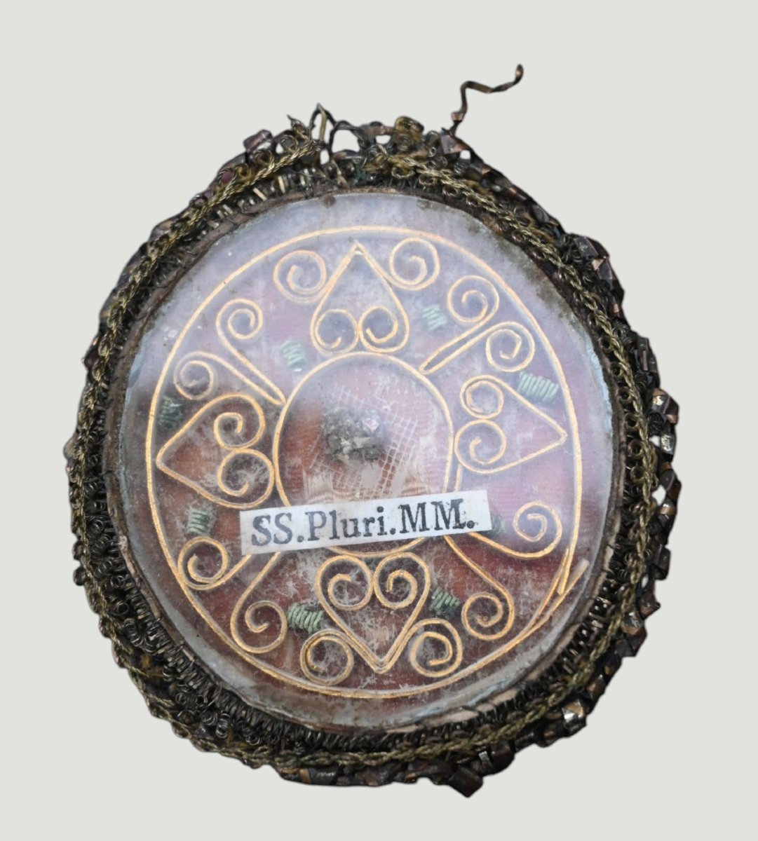 Antique Reliquary With A Relic Of "ss. Pluri. Mm." – 18th Century-photo-3