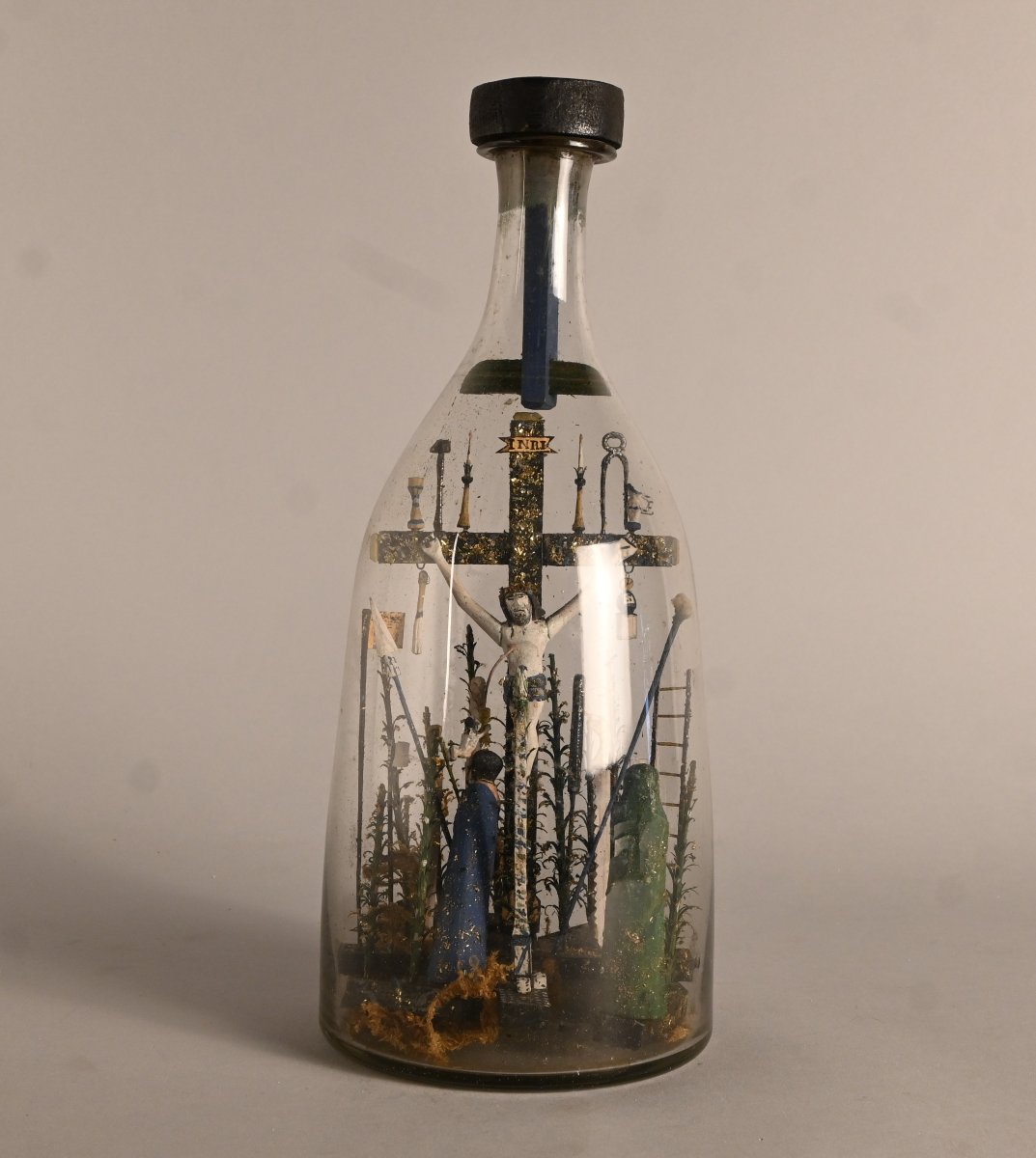 Calvary In A Bottle, Folk Art, Early 20th Century