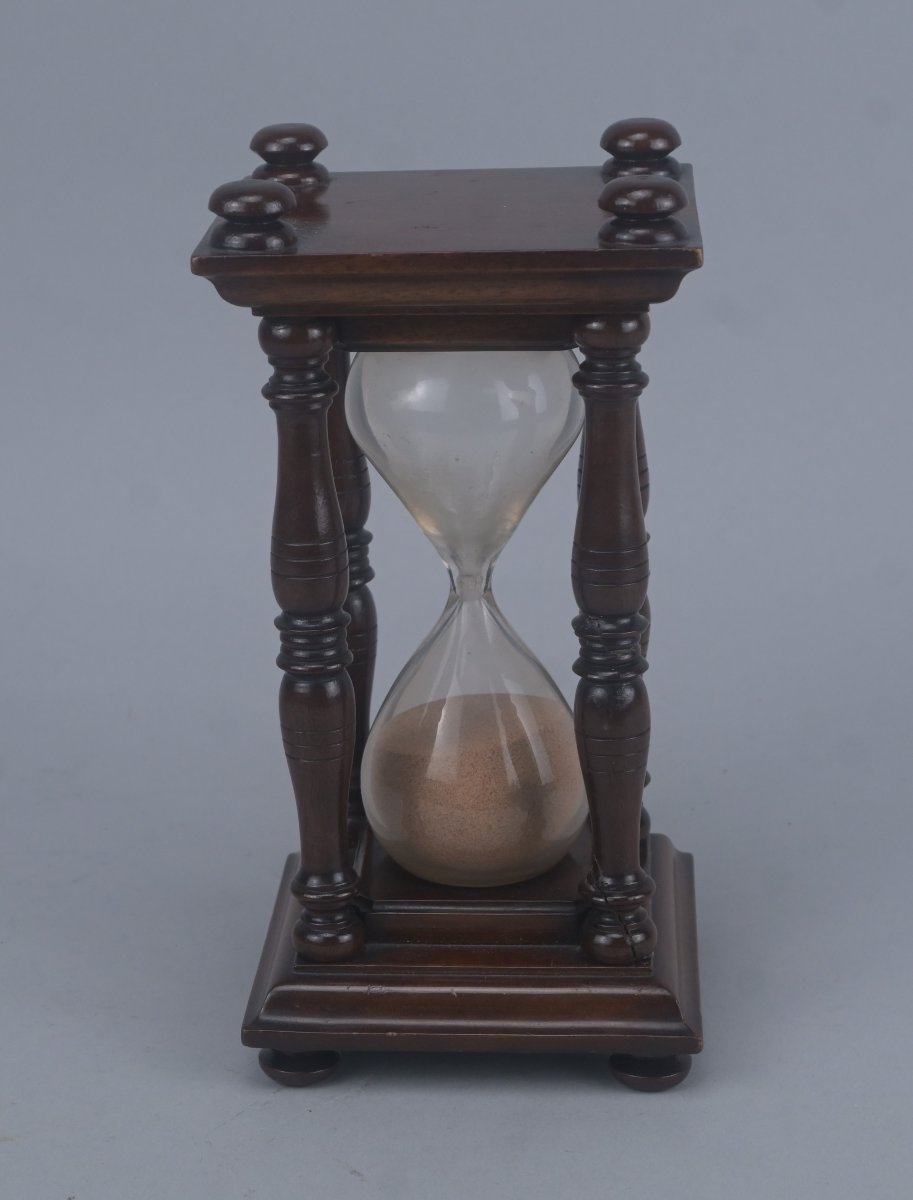 English Mahogany Hourglass, 19th Century-photo-2