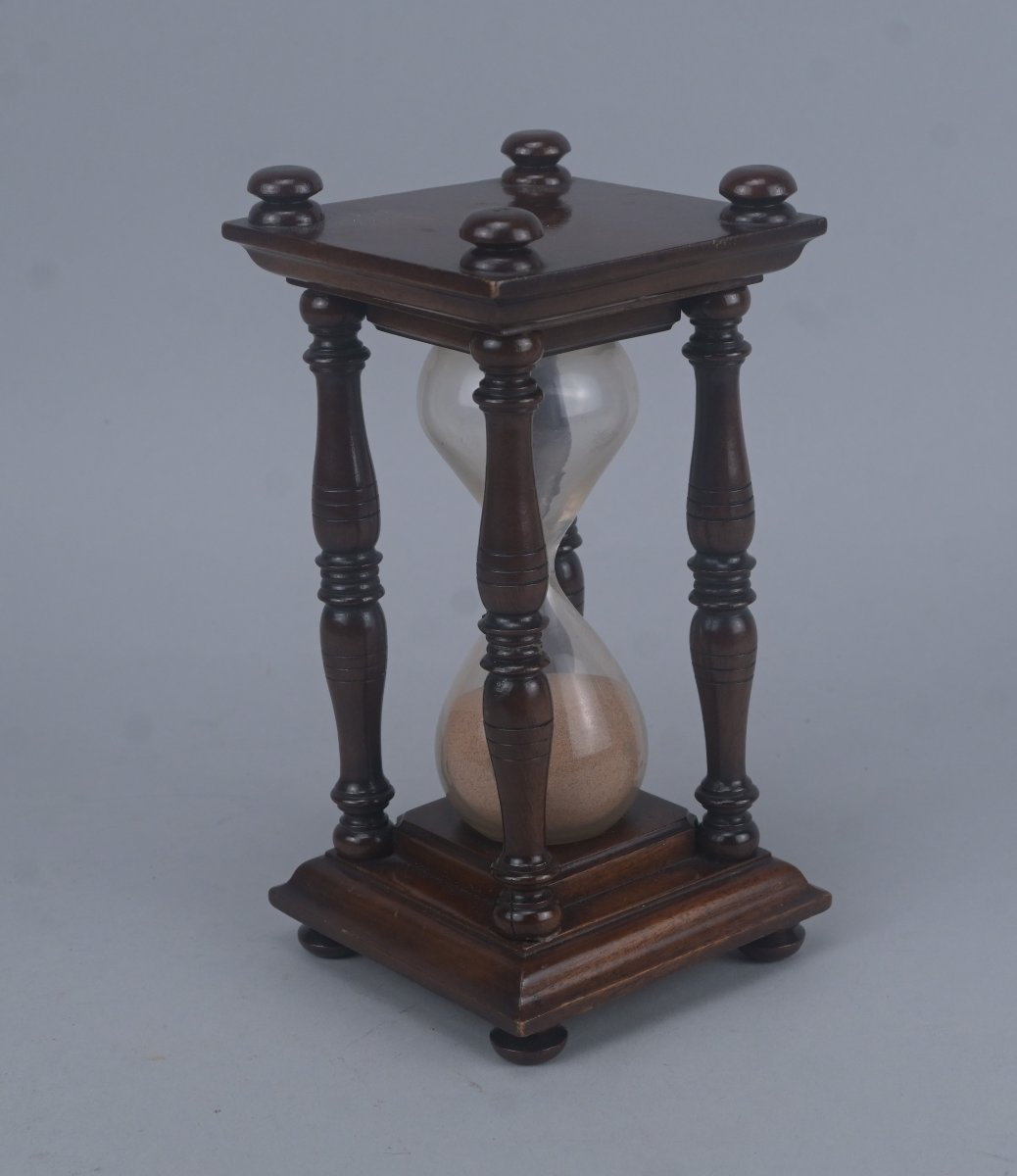 English Mahogany Hourglass, 19th Century