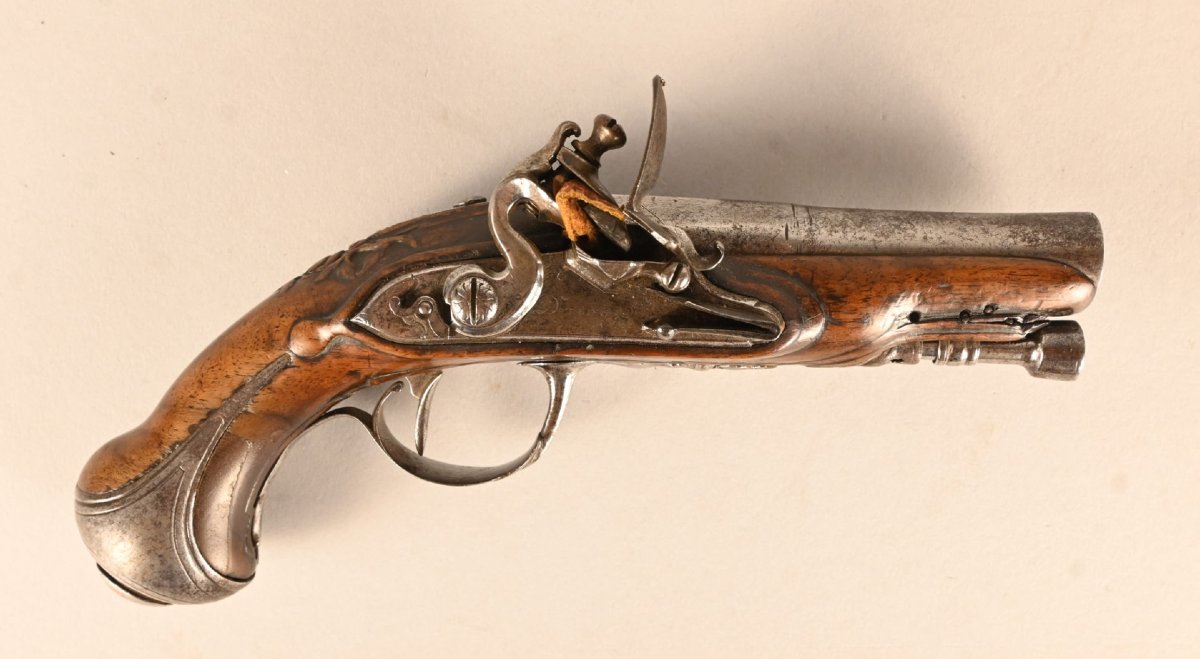 Pocket Flintlock Pistol With A Boxlock Mechanism