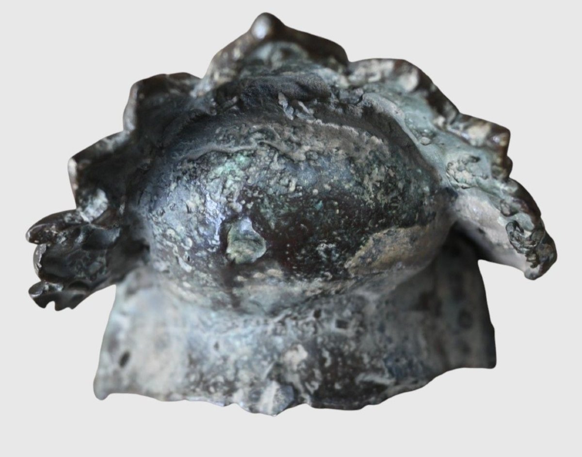 Tête de divinité bouddhique en bronze, époque Ming-photo-4