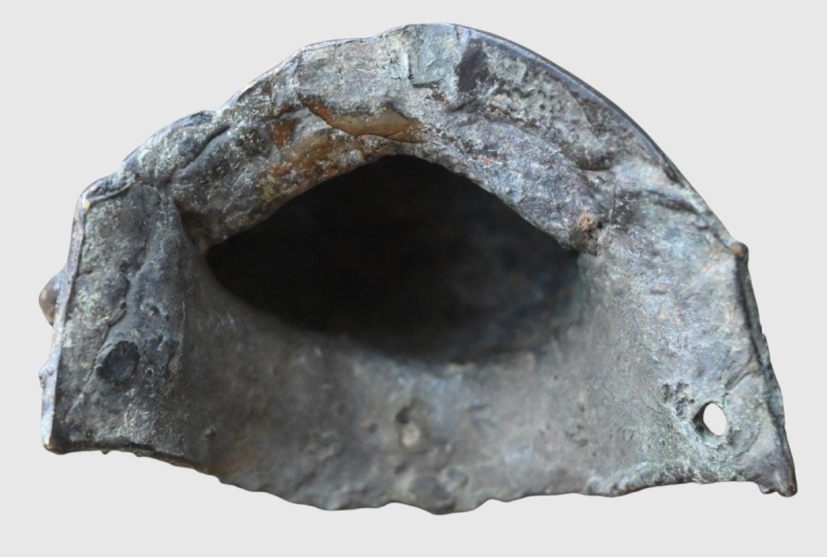 Tête de divinité bouddhique en bronze, époque Ming-photo-1