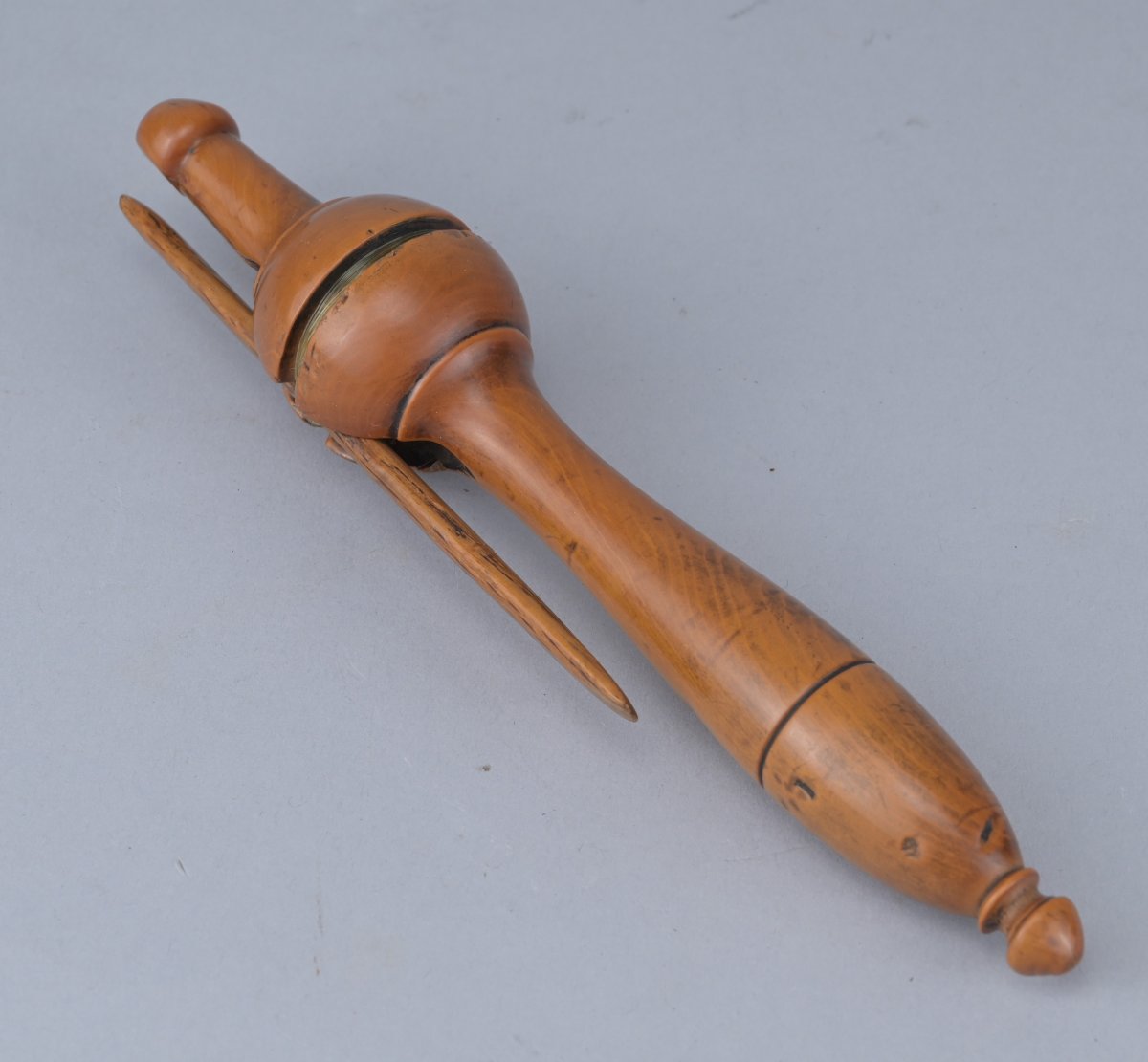 School Clicker Made Of Turned Boxwood, 19th Century