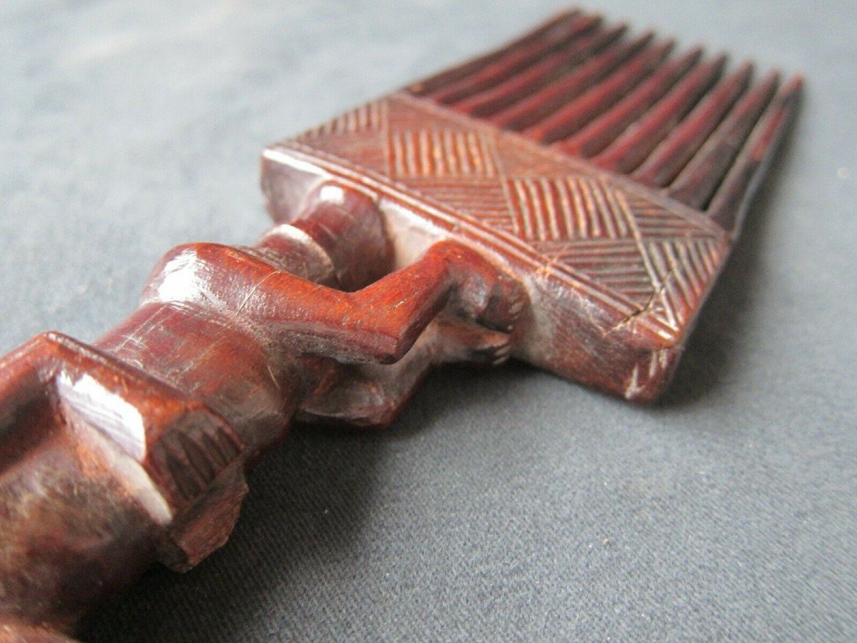 Old Tribal Comb From Chokwe/tshokwe Or Lwena, Dr Congo-photo-4