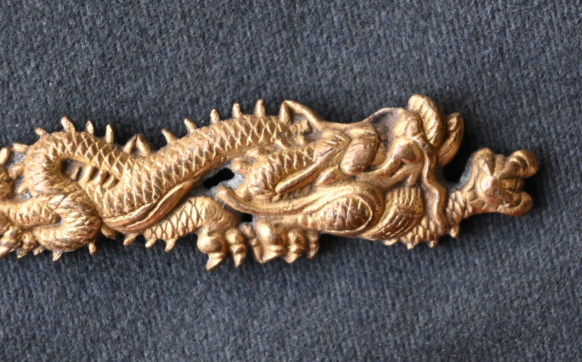  Japonais Antique Raccords de katana  Bronze Menuki Tsuba-photo-3