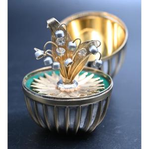 Oeuf Fabergé Bijou En Argent Massif Doré De  Franklin Mint