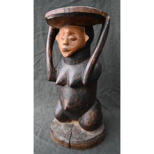 Caryatid Seat, Zombo Stool / Yaka Rd Congo Early 20th Century